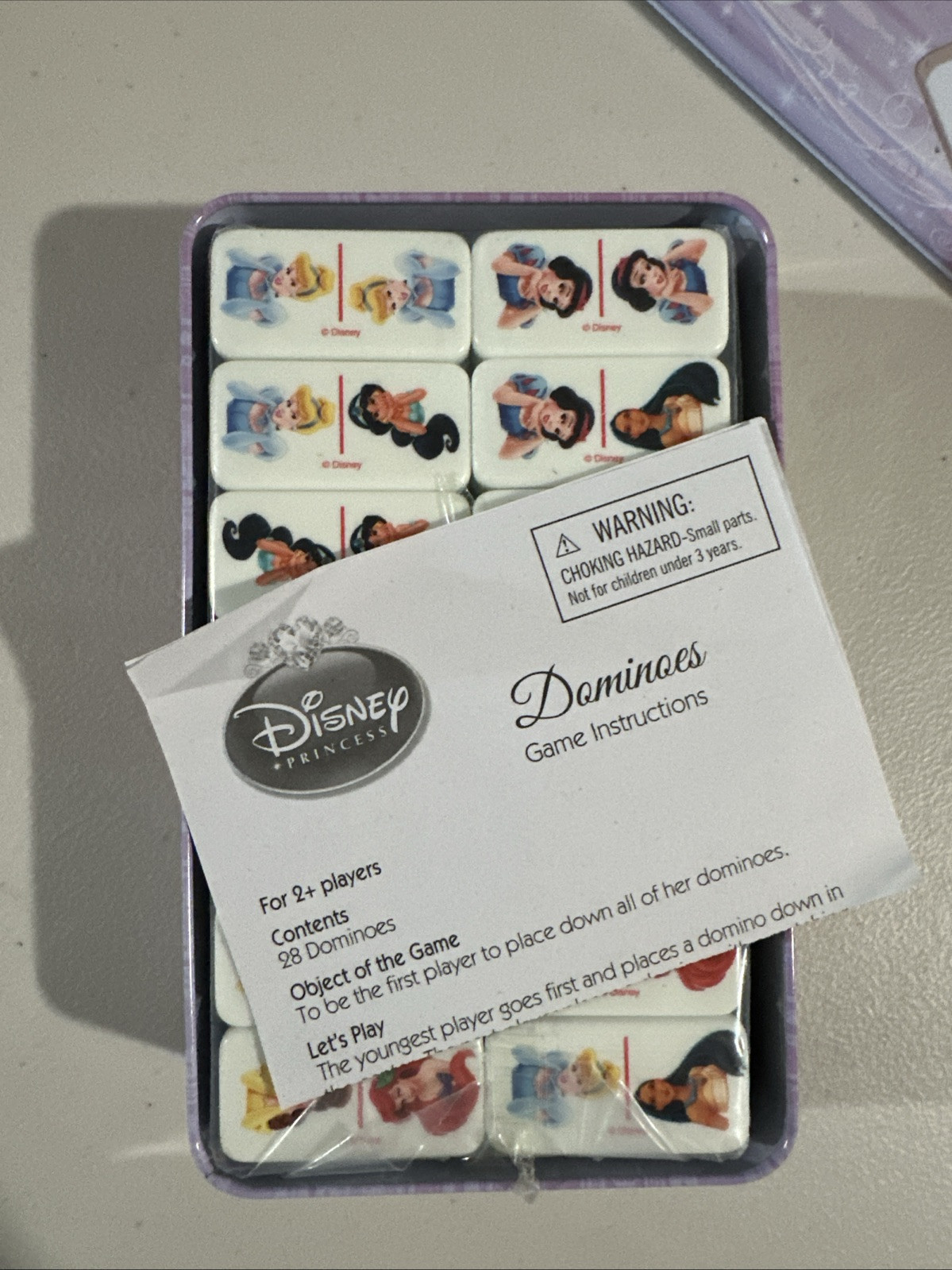 Cardinal Disney Princess Dominoes 28 Pieces Cinderella, Ariel, Belle J