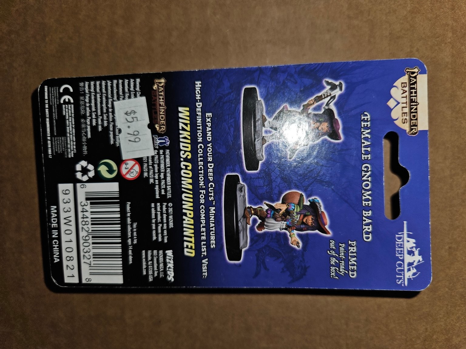 Pathfinder Battles Deep Cuts Female Gnome Bard Miniatures Figure Set