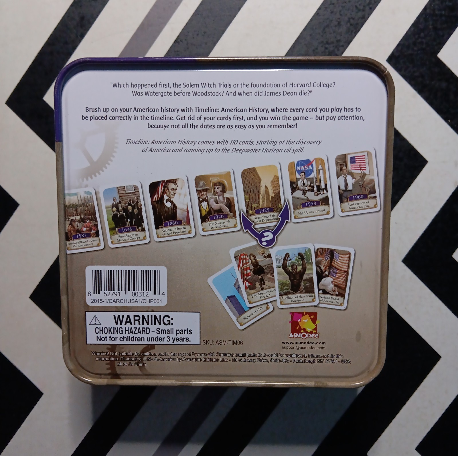 Timeline American History Card Game Asmodee 110 Cards