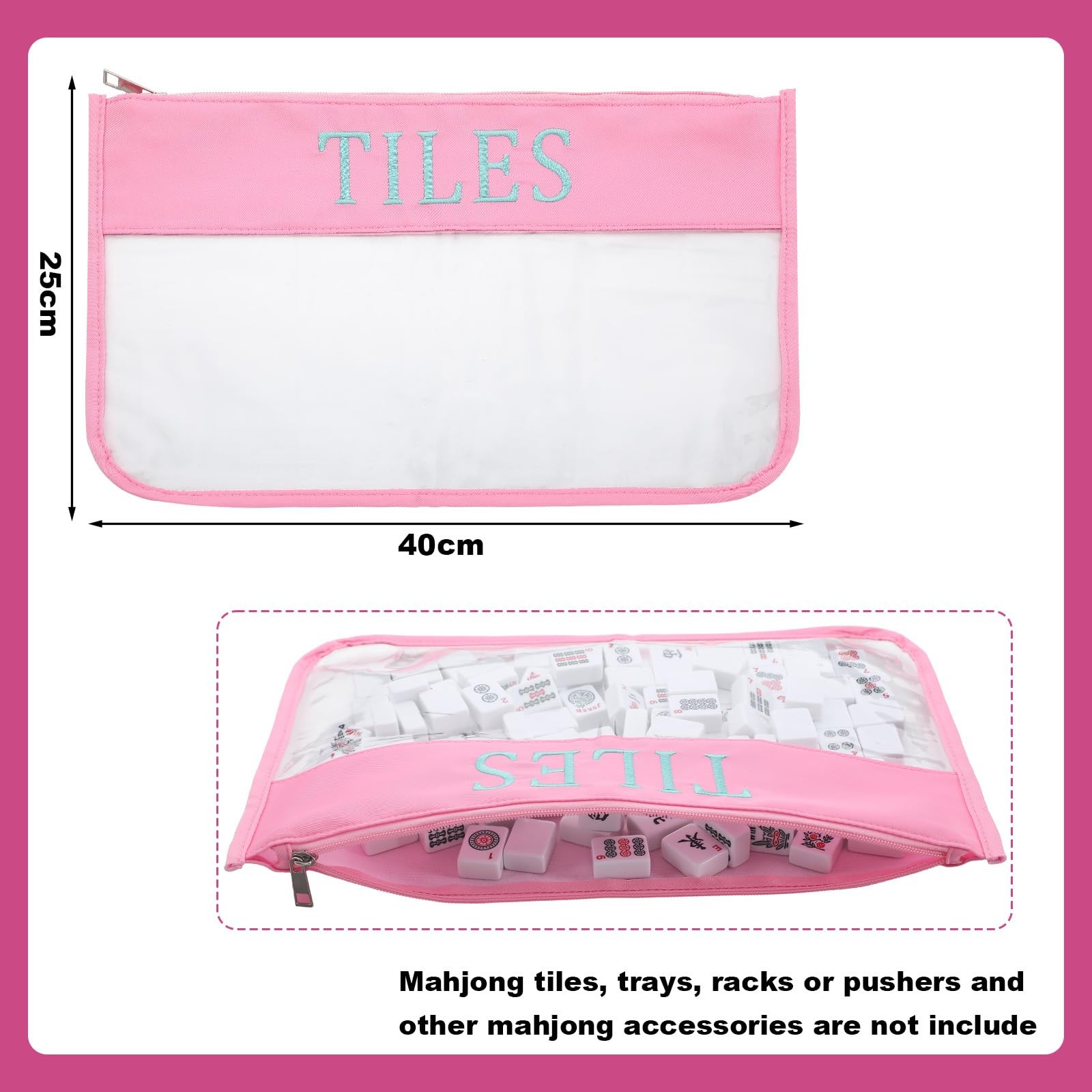 Sunnymove 3 Pcs Empty Mahjong Canvas Bag Gift Embroidered American Mahjong Set