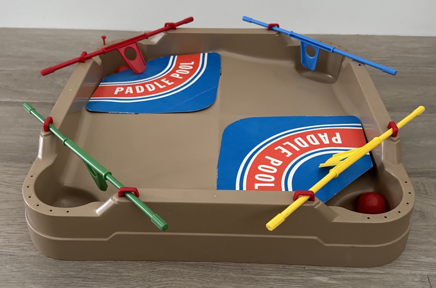 Paddle Pool Milton Bradley Board Action Ball Game Original Box 1970’s Read Below
