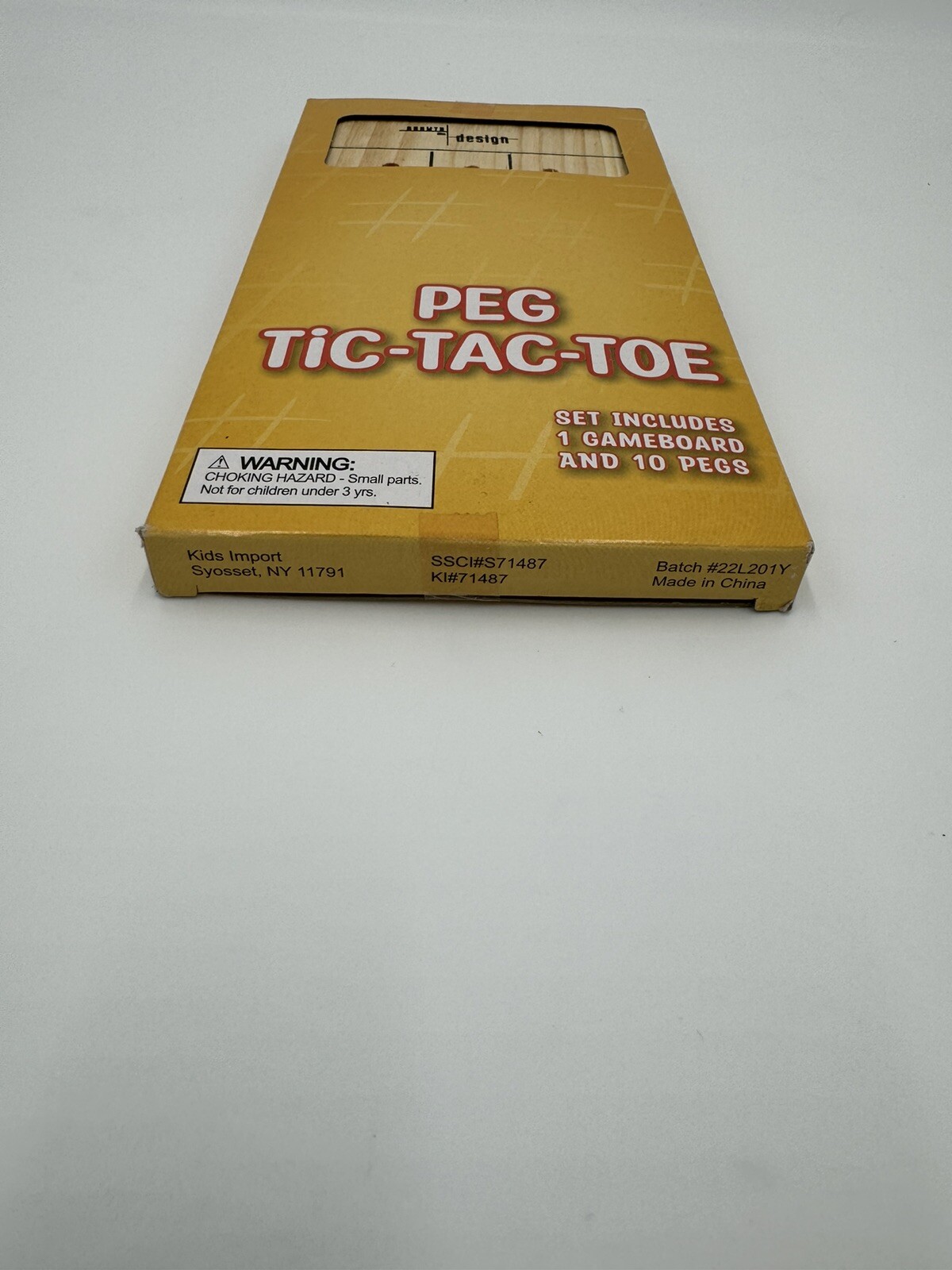 Peg Tic-Tac-Toe Game Wood Board 1 Gameboard 10 Pegs Included Growth by Design