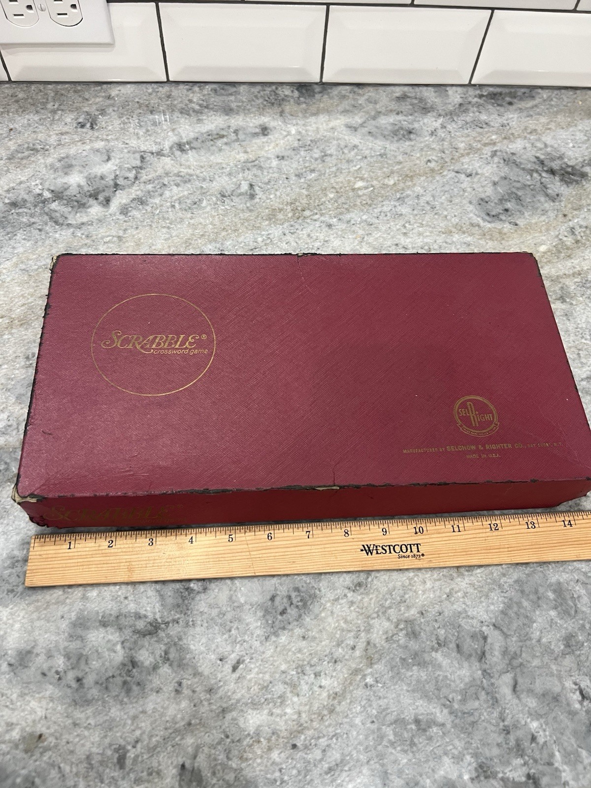 Vintage Selchow & Righter Scrabble Board Game 1950s/60s Complete 100 Wooden Tile