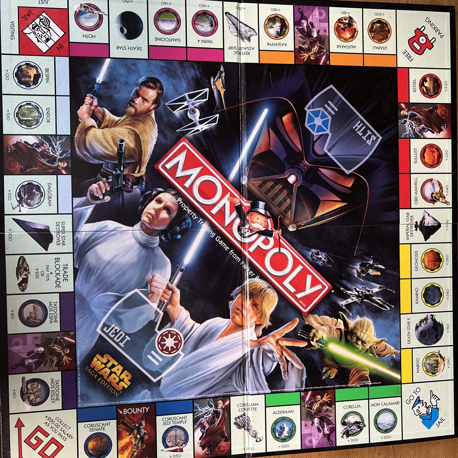 Monopoly Star Wars Saga Edition Board Game 2005 Complete Set