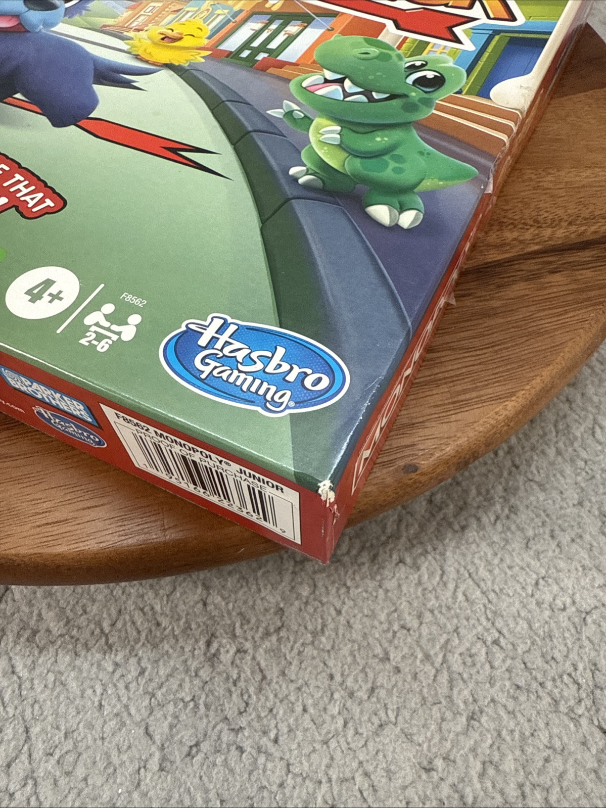 Hasbro Monopoly Junior Board Game, 2 Sided Gameboard, 2 Games in 1, Damage Box
