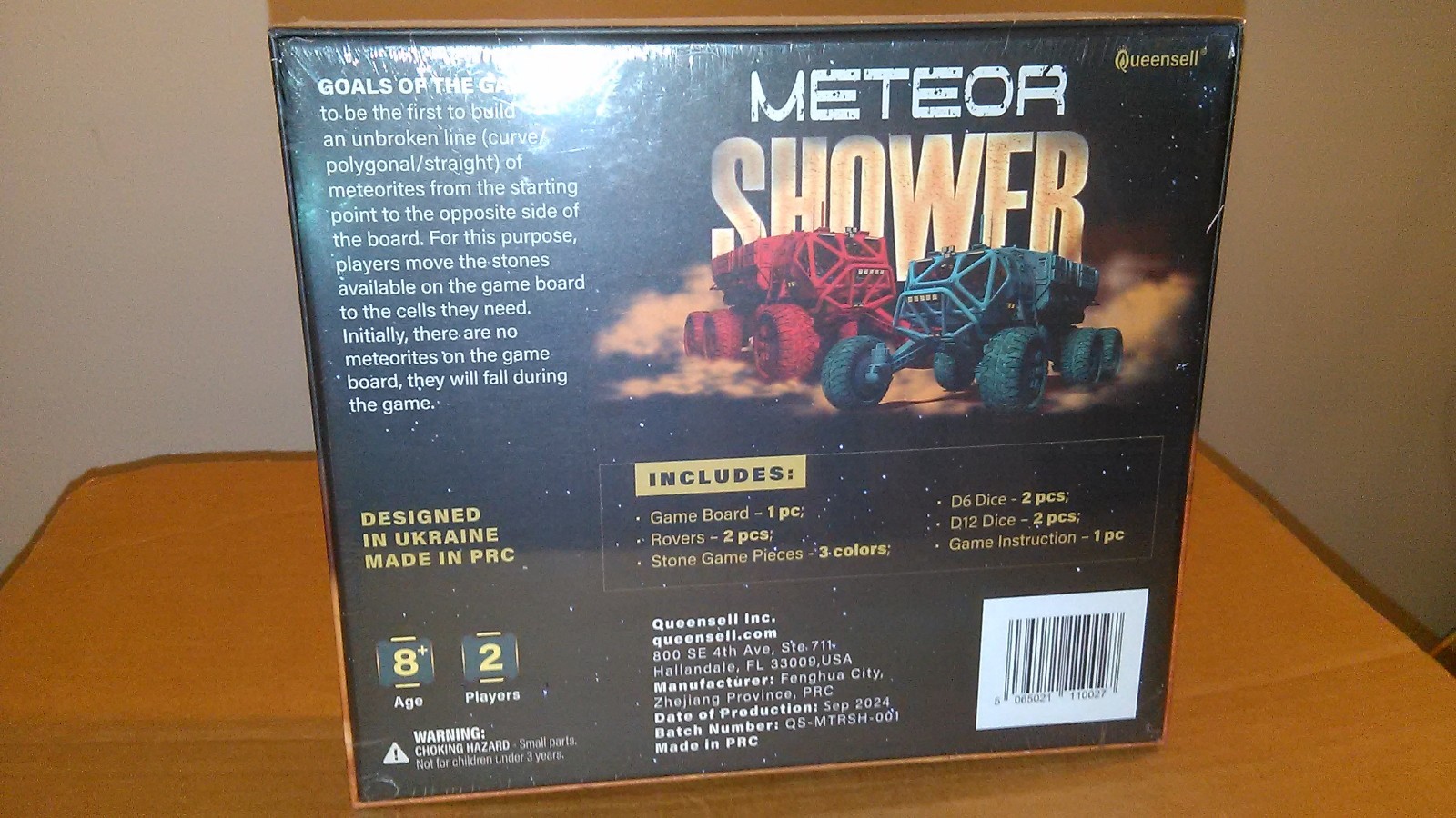 Queensell Meteor Shower – Board Game for Adults & Kids – Fast Strategy Game -NEW