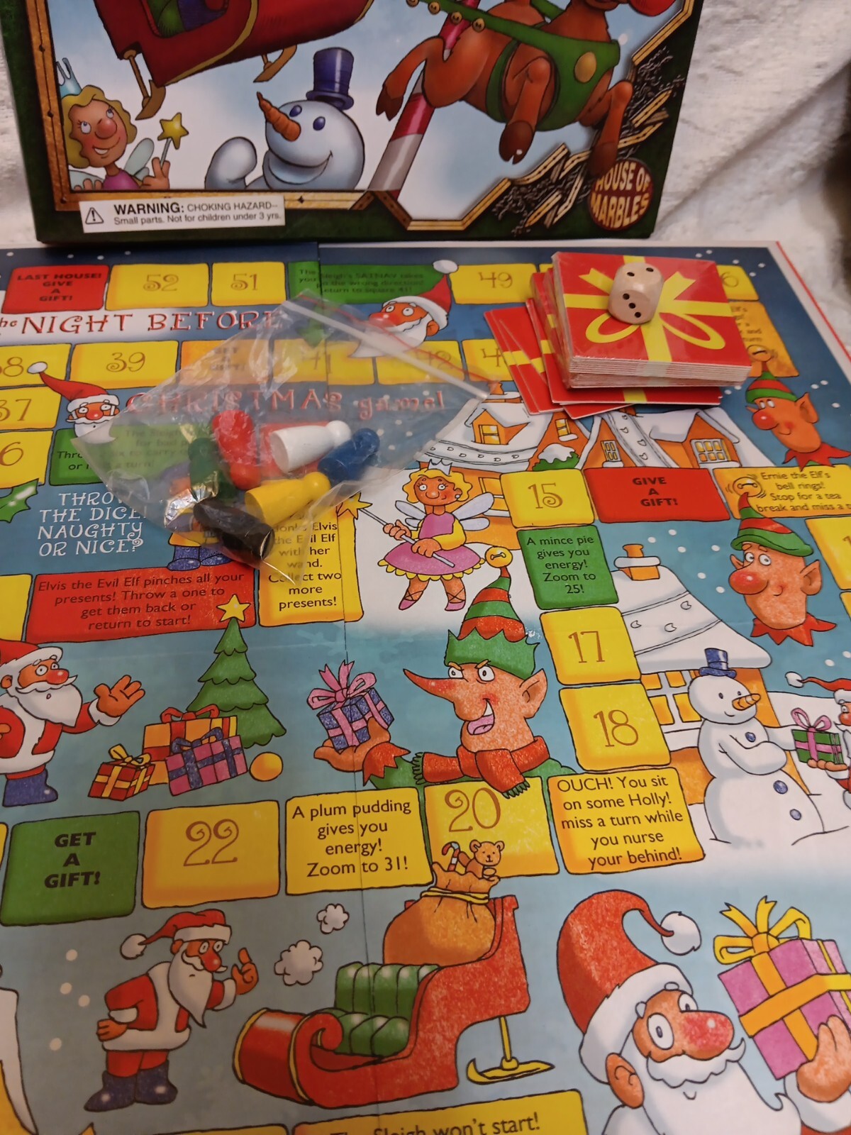 HOUSE OF MARBLES – THE NIGHT BEFORE CHRISTMAS BOARD GAME Complete Rare Fast Ship