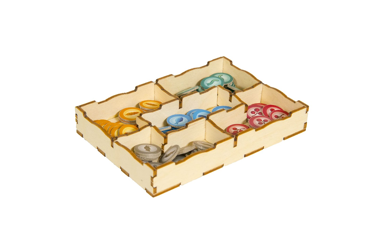 Game Organizer with Wingspan – Wooden Game Organizing Box with Multiple Trays
