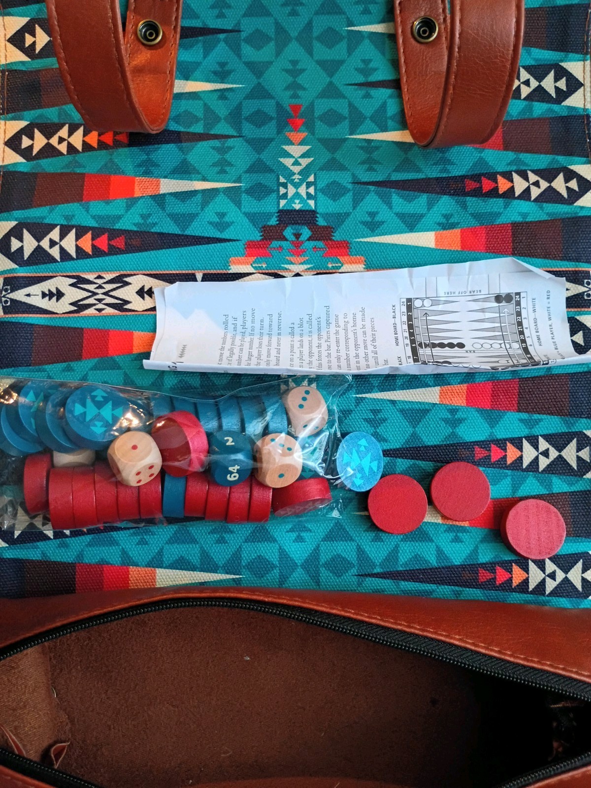 Pendleton Travel Backgammon Roll Up Set Game Pieces Pack w/ straps Complete