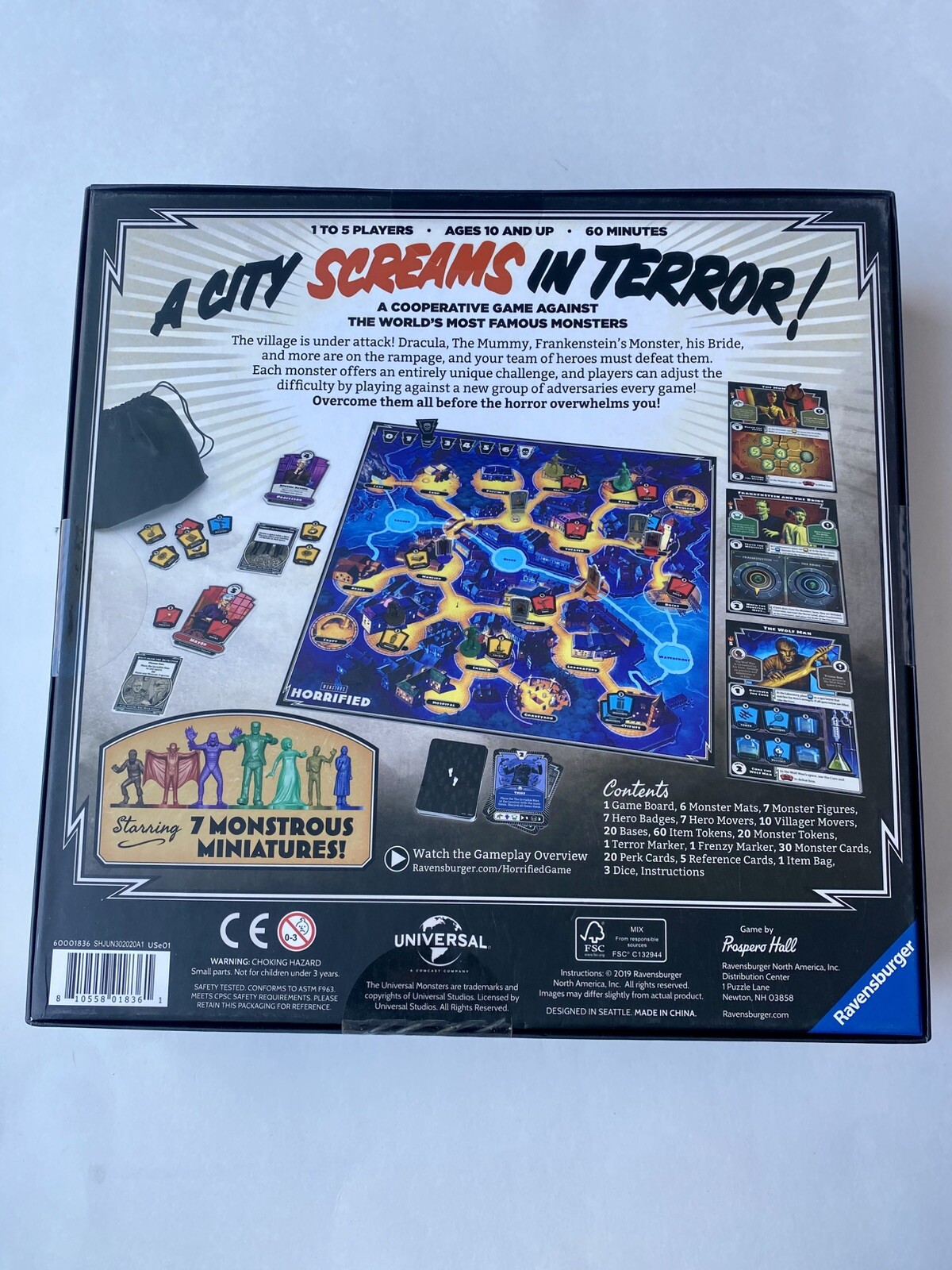 2019 Ravensburger Horrified Universal Studios Monsters Strategy Board Game NIB