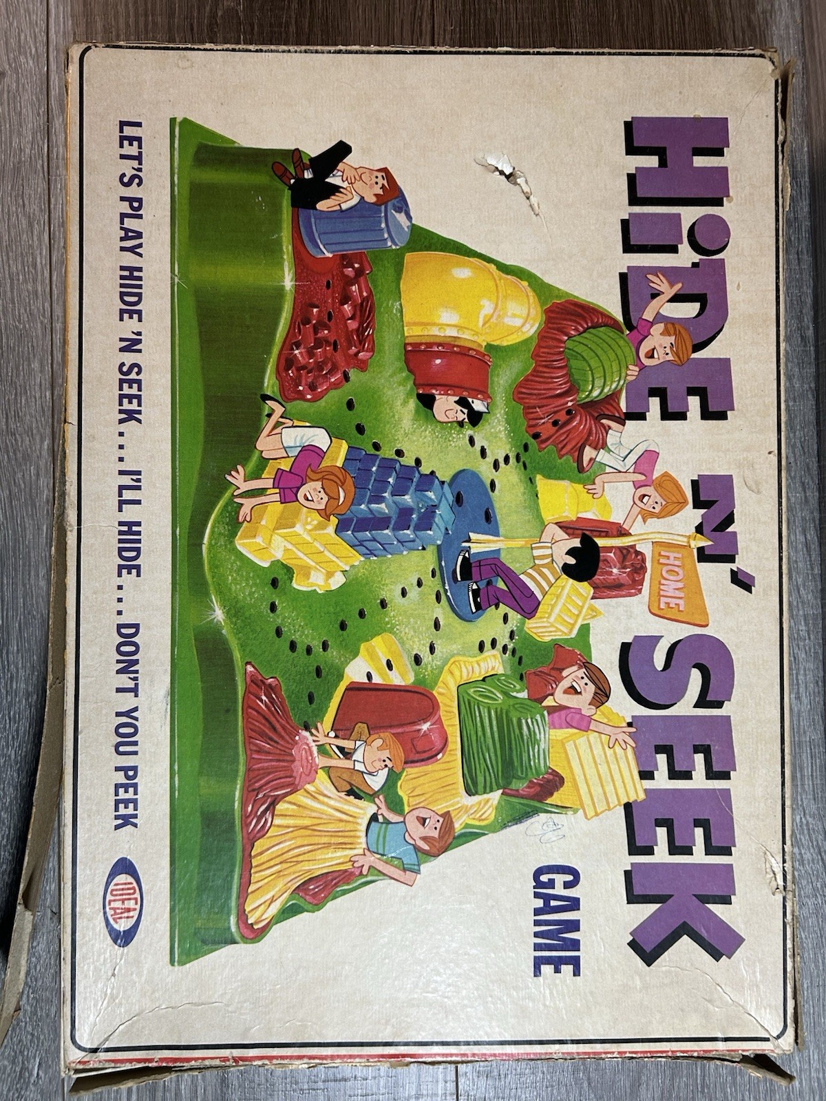 1967 Ideal Toy Corp. HIDE N’ SEEK Game In Original Box (missing Only 1 Token)
