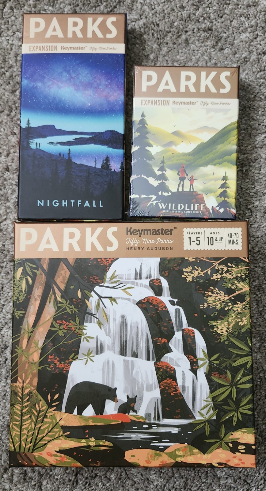 Parks Board Game By Keymaster With Nightfall And Wildlife Expansions
