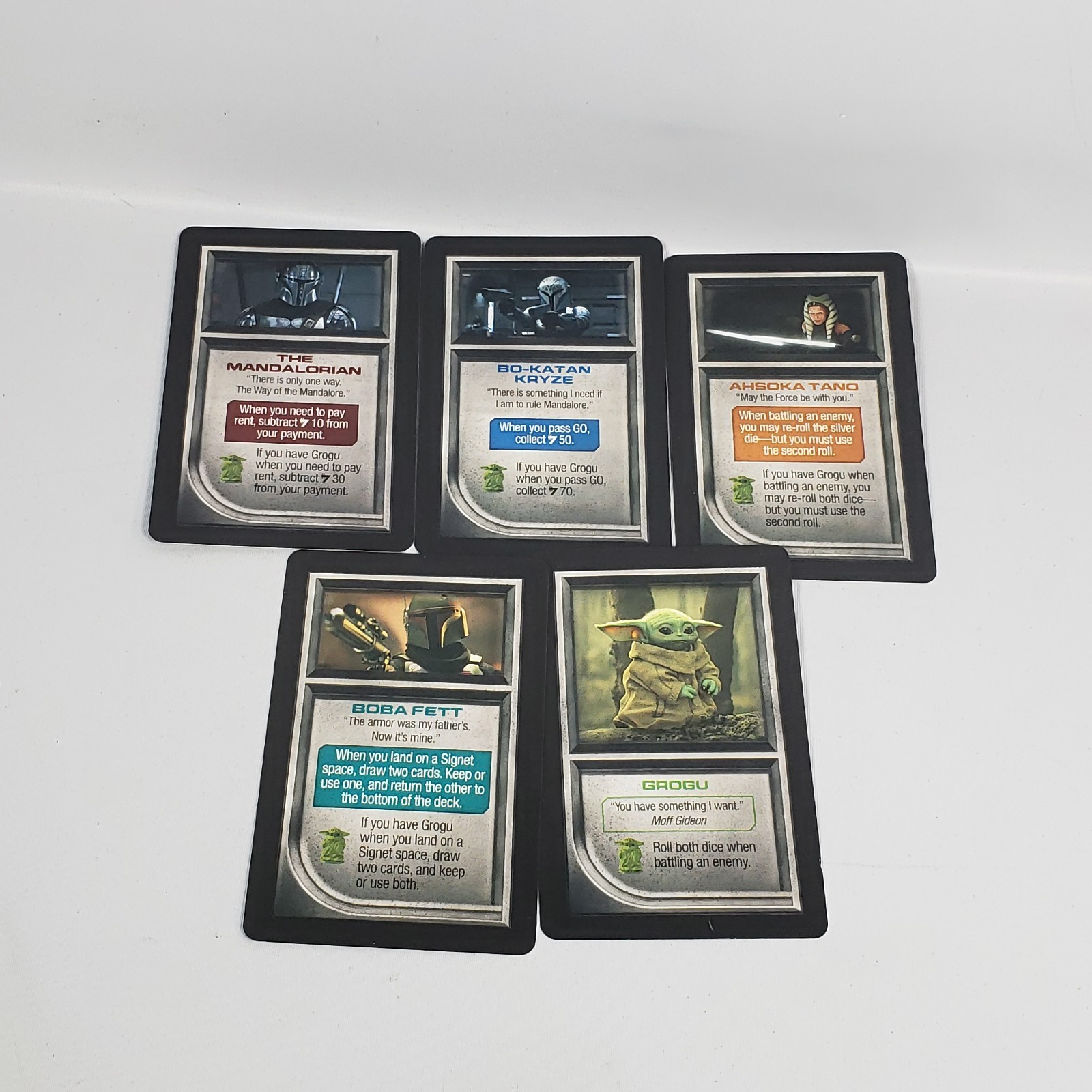 Monopoly: Star Wars The Mandalorian Ed. Board Game Parts Grogu & 4 Ability Cards
