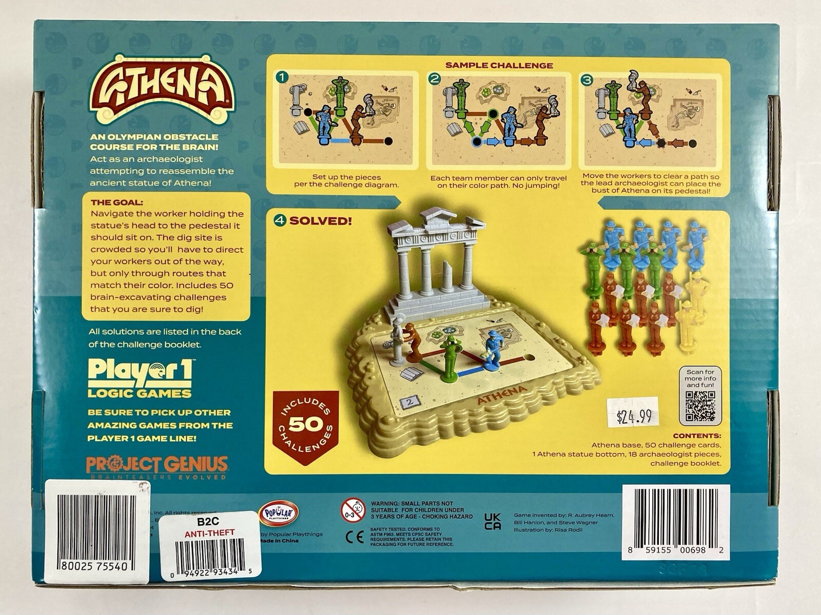 ATHENA Single Player Logic Game, 50 Challenges & Puzzle Player 1 Logic Games