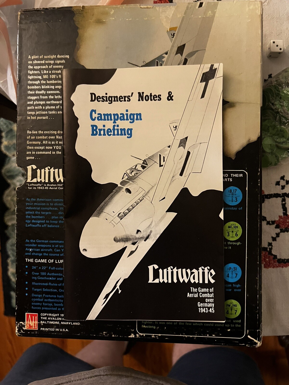 The Avalon Hill Company/Bookcase Game/Luftwaffe/1971