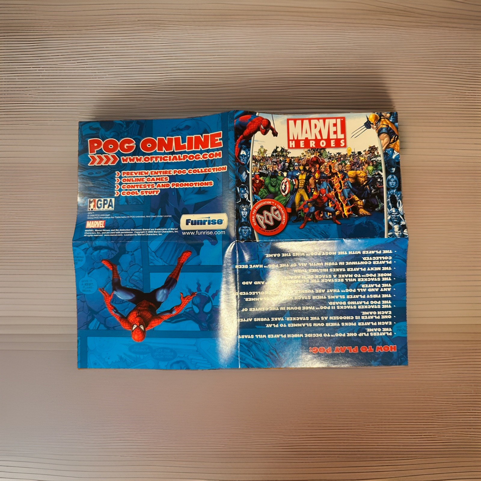 Marvel Heroes POG Game 2006 STACK’EM and SLAP’EM With Extra POGs COMPLETE