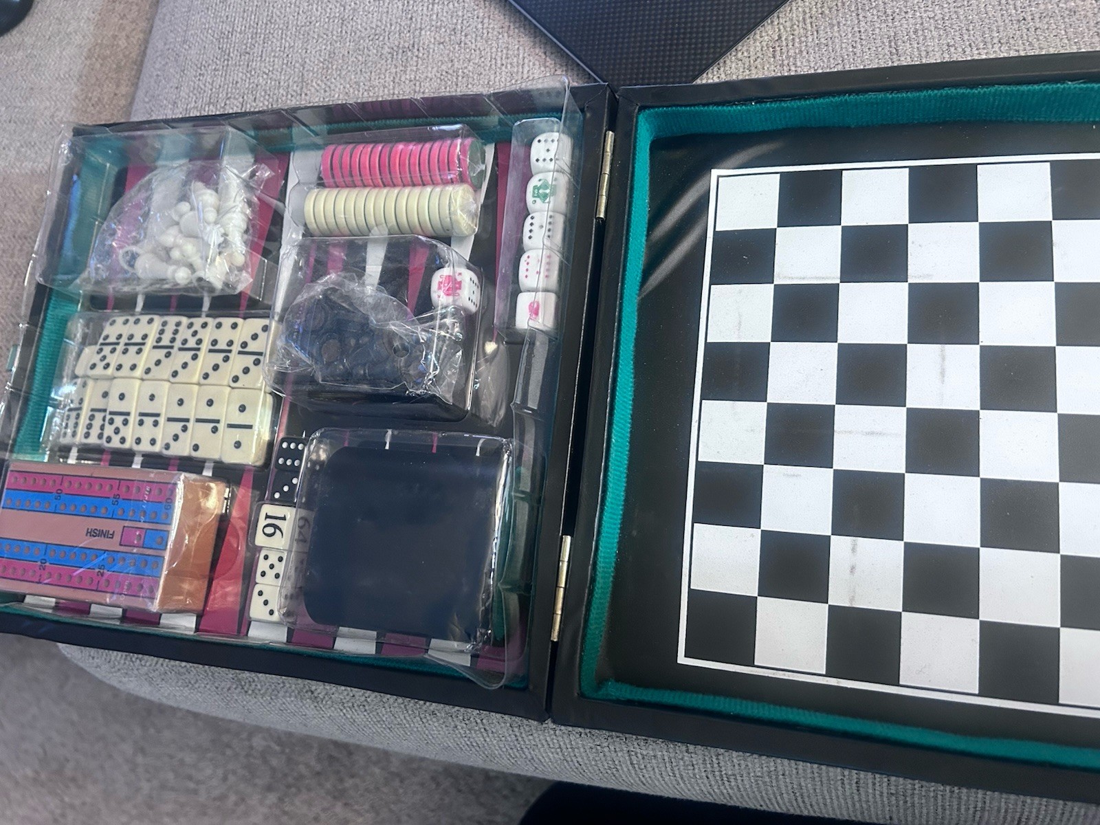 Multi-board Game Box With Latch To Keep Shut