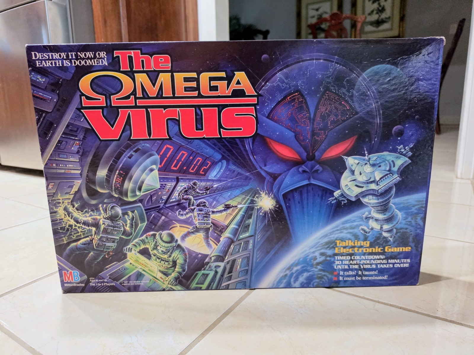 NEW 1992 MB The Omega Virus Talking Electronic Board Game OPEN BOX UNTESTED