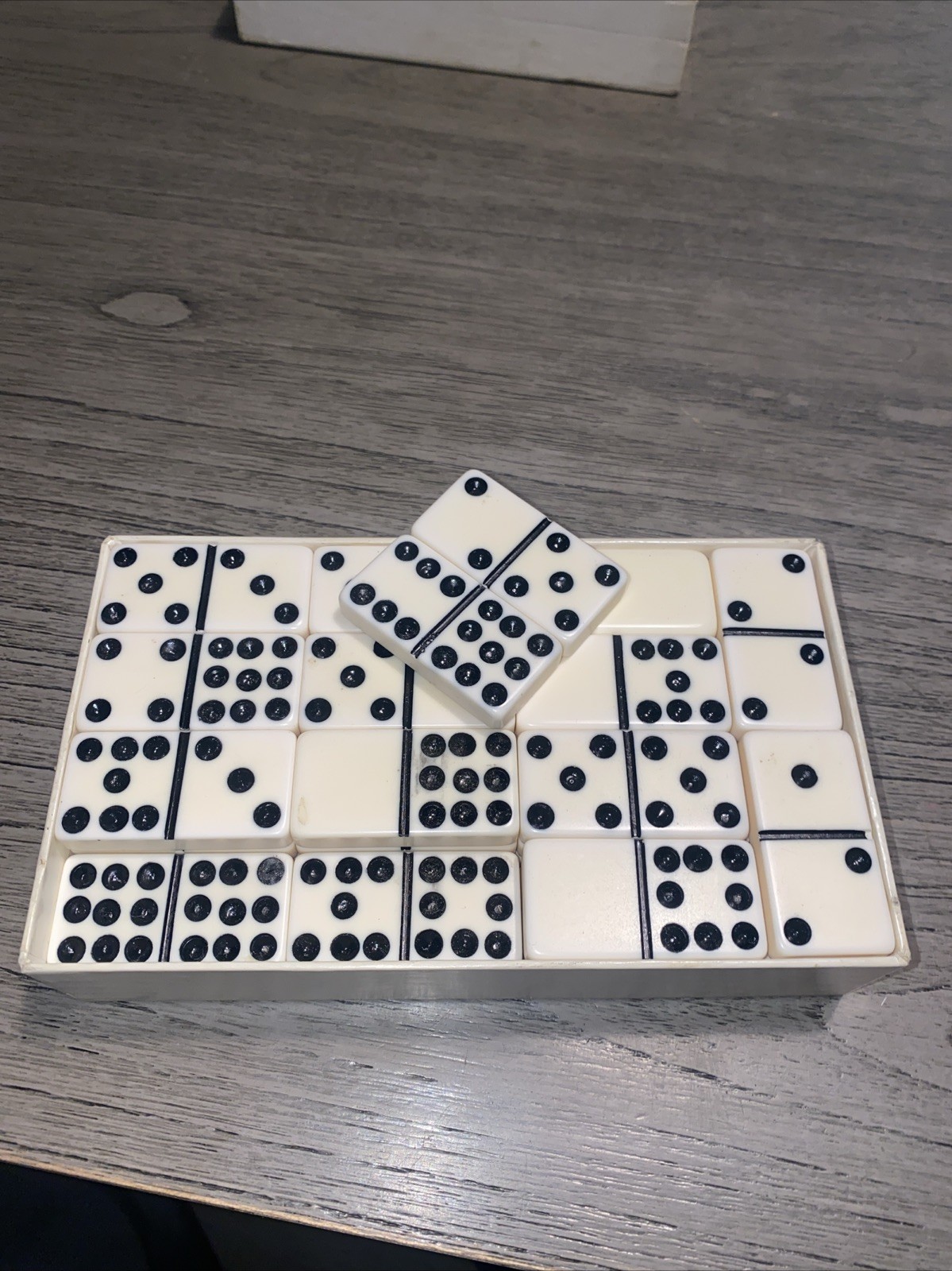 Vintage Puremco Standard Marblelike Dominos No Instructions Ivory 56 Tiles Read!