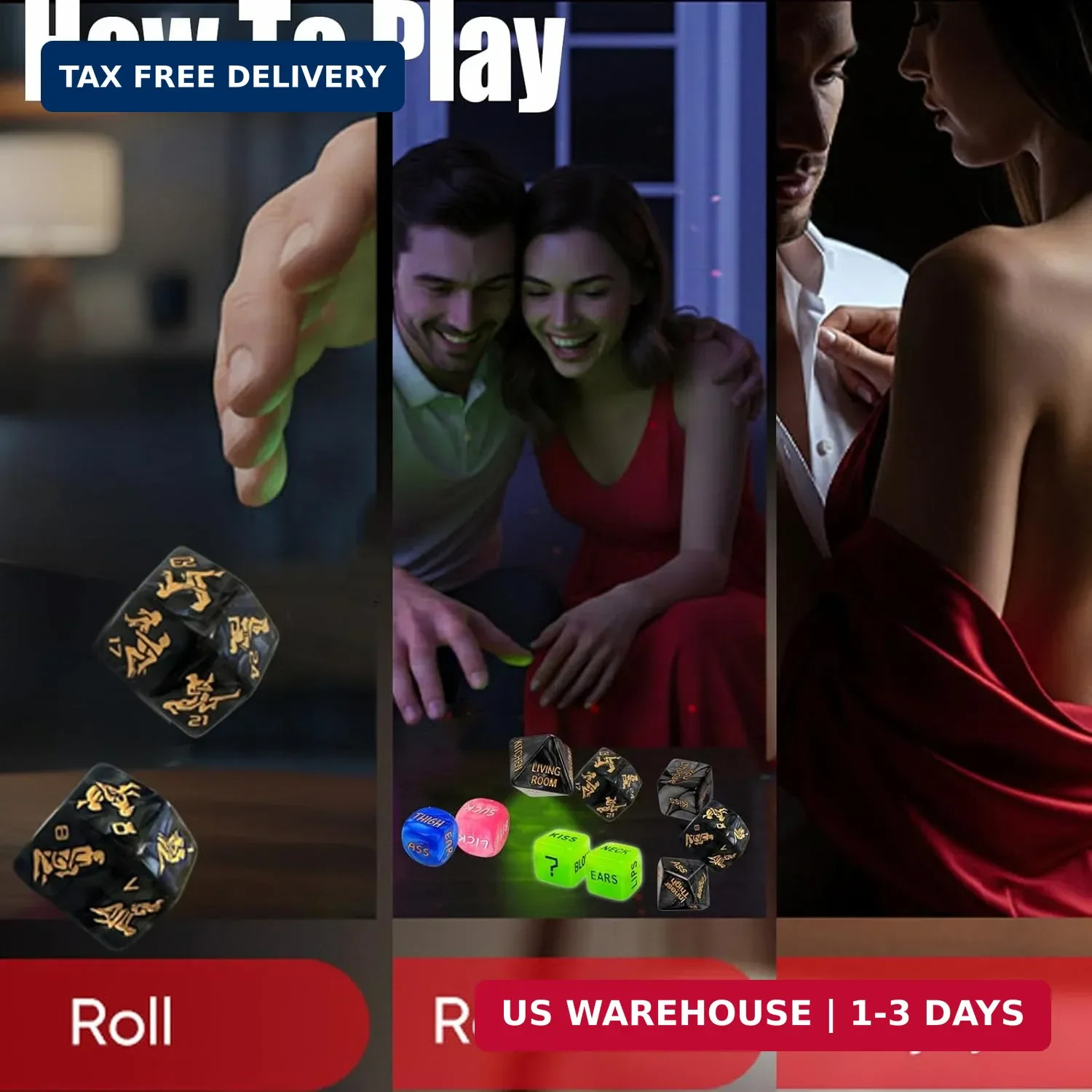 Couples Sex Dice Games, Romantic Adult Dice Sex Game for Foreplay, Date Night &
