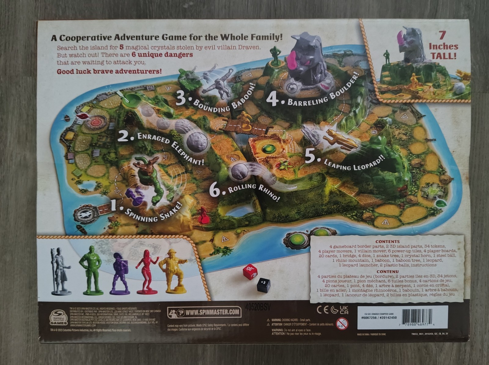 Jumanji Stampede Cooperative Board Game, 3D Adventure Game, Family Game