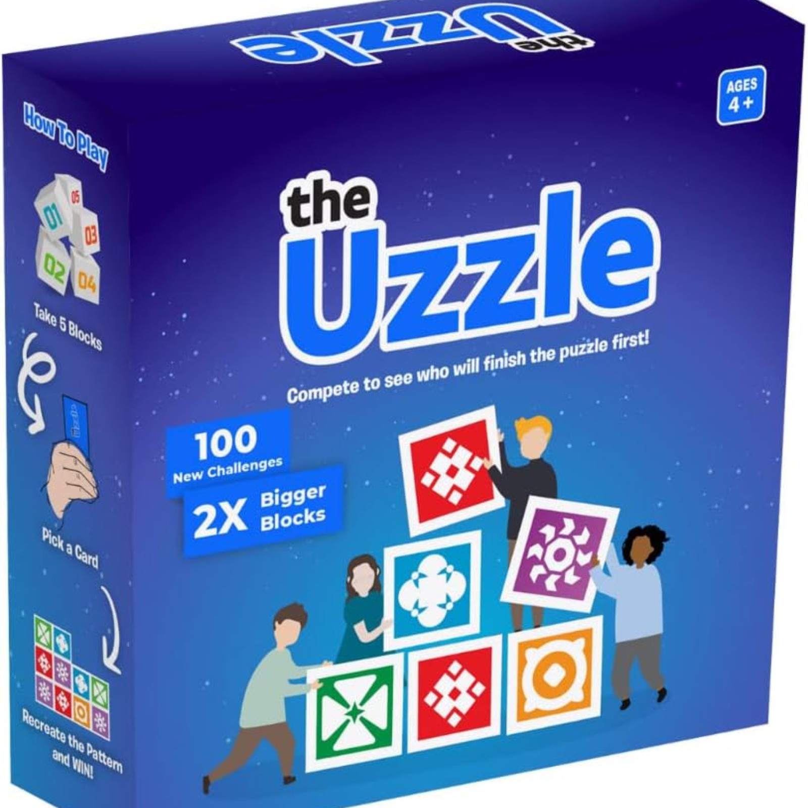 The Uzzle 3.0 Board Game Family Block Puzzle Game for Kids & Adults Ages 4+