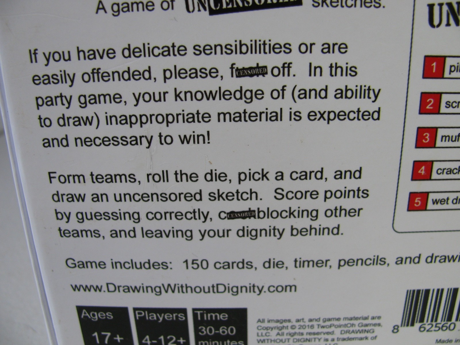 Drawing Without Dignity A Game of Uncensored Sketches Adult Content-Complete Set