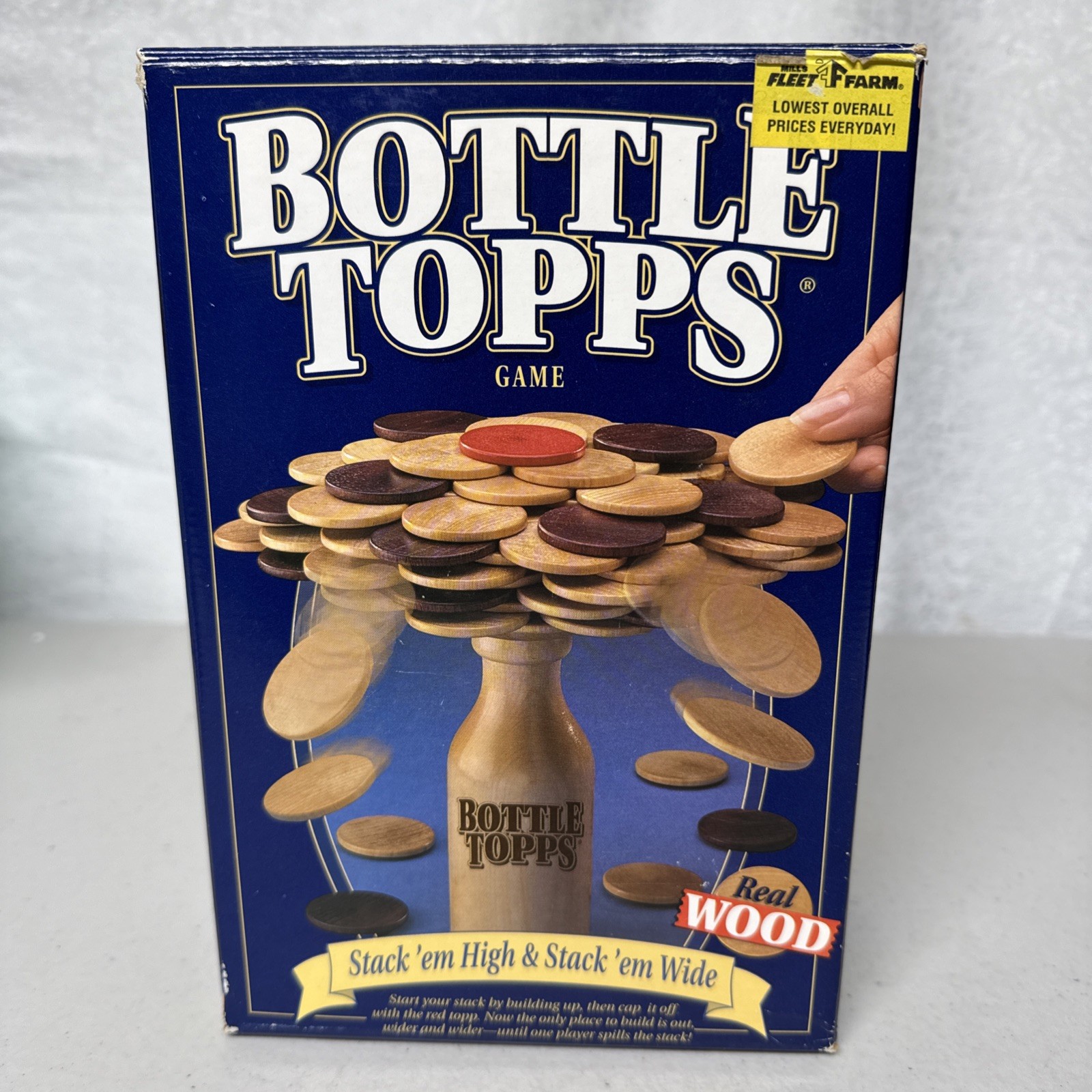 Parker Brothers Bottle Topps Game Real Wood Stacking Game 1993 Ages 8 & Up