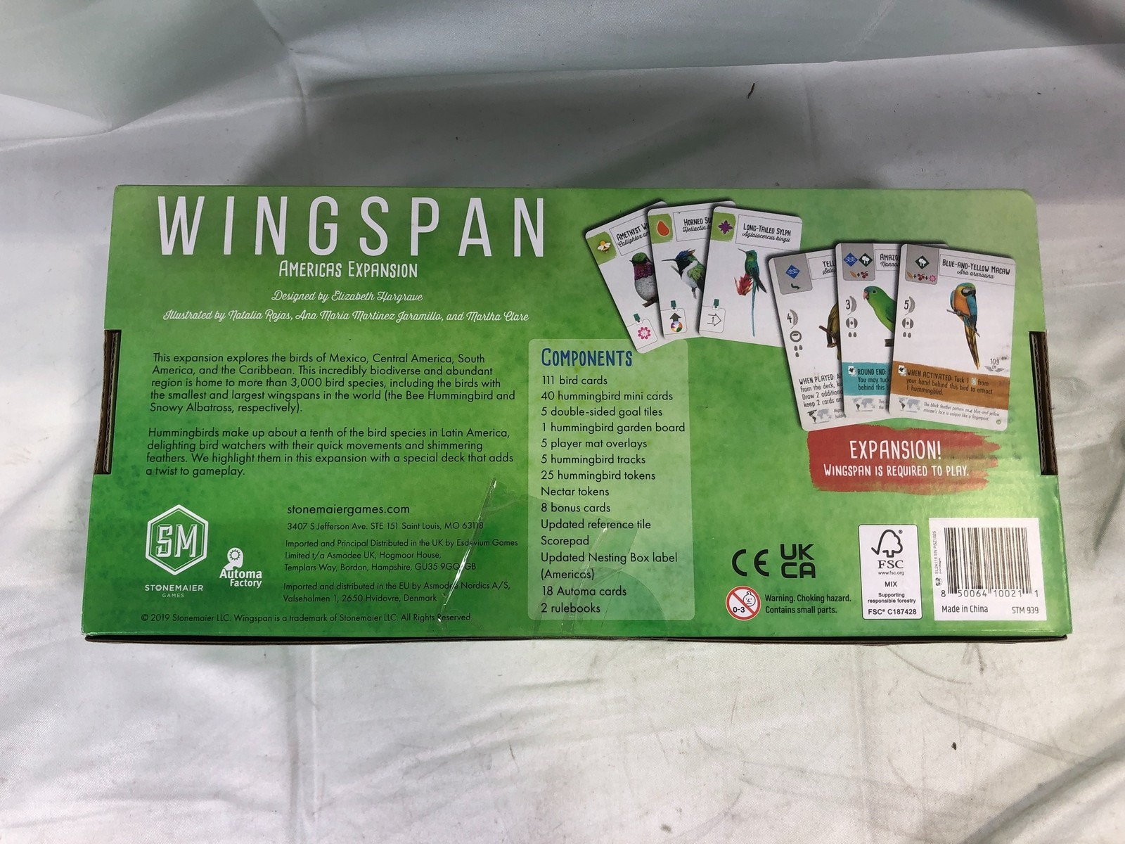 Stonemaier Games Wingspan Americas Expansion Board Game 1-5 Players