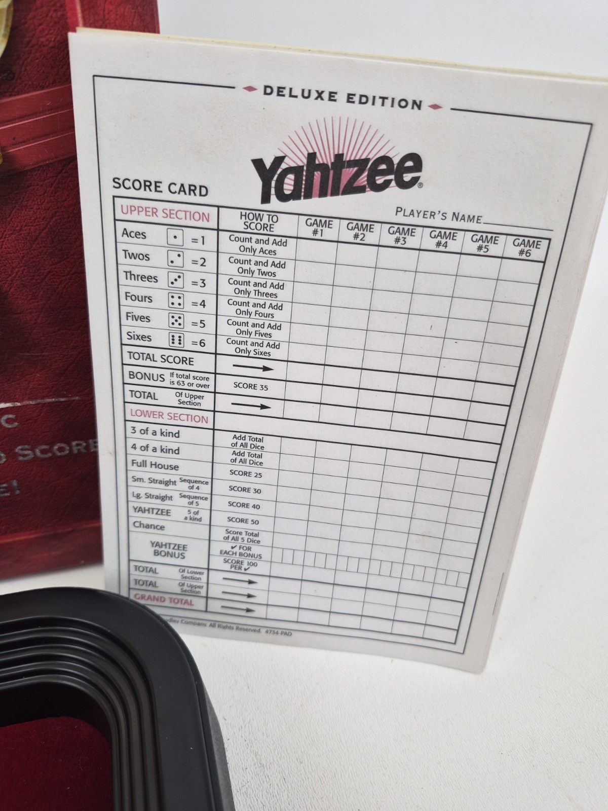 Milton Bradley Deluxe Edition Yahtzee Dice Game 1997 Complete