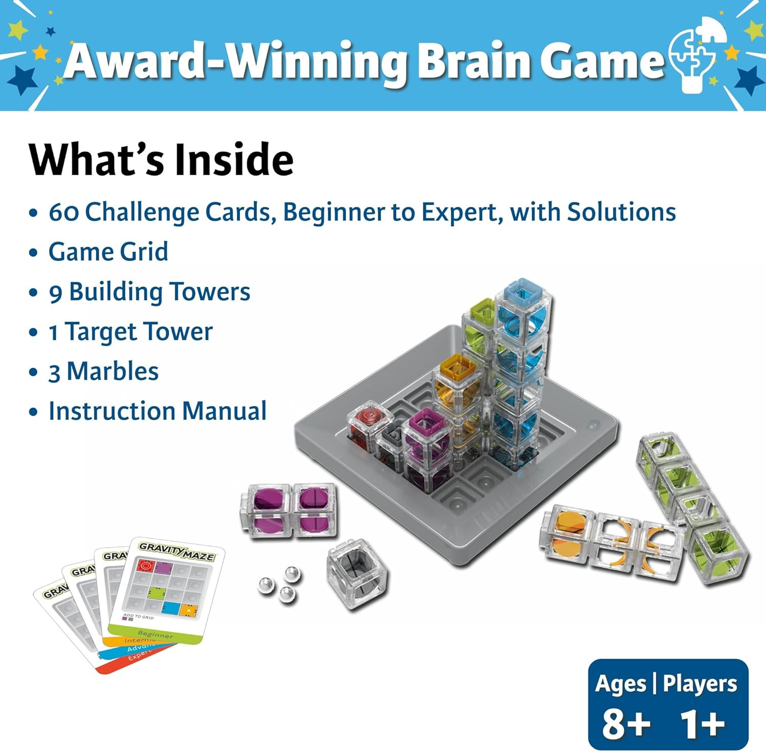 Gravity Maze – Falling Marble Logic Game – Challenging STEM Toy for Kids 8-12 –