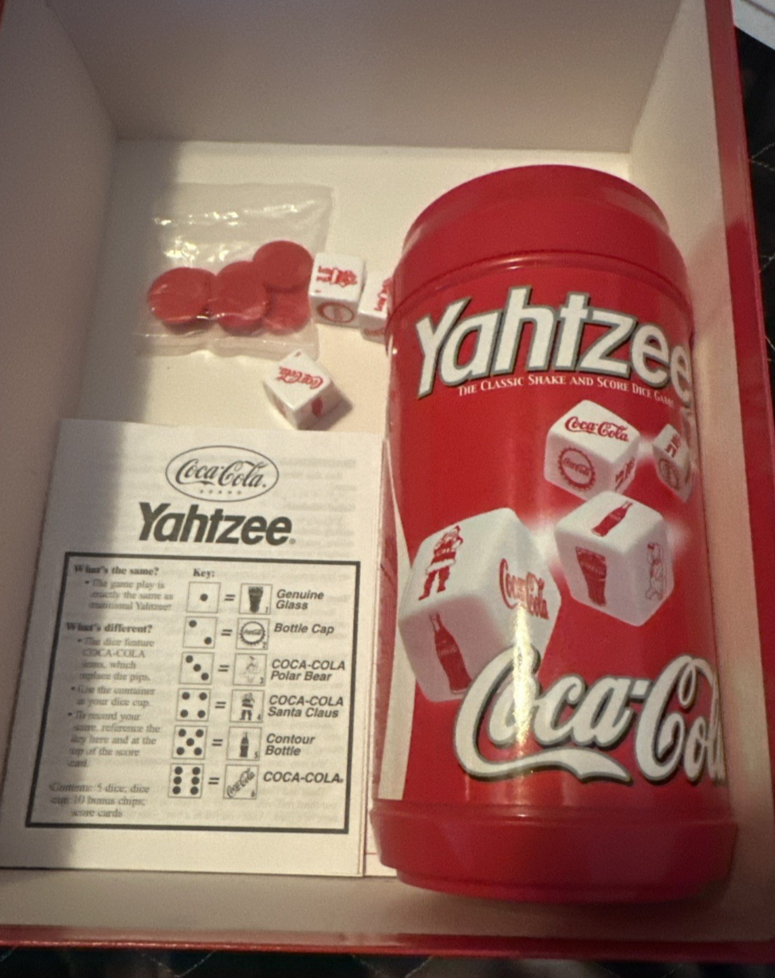 YAHTZEE Collectors Edition Shake Dice Game COCA COLA