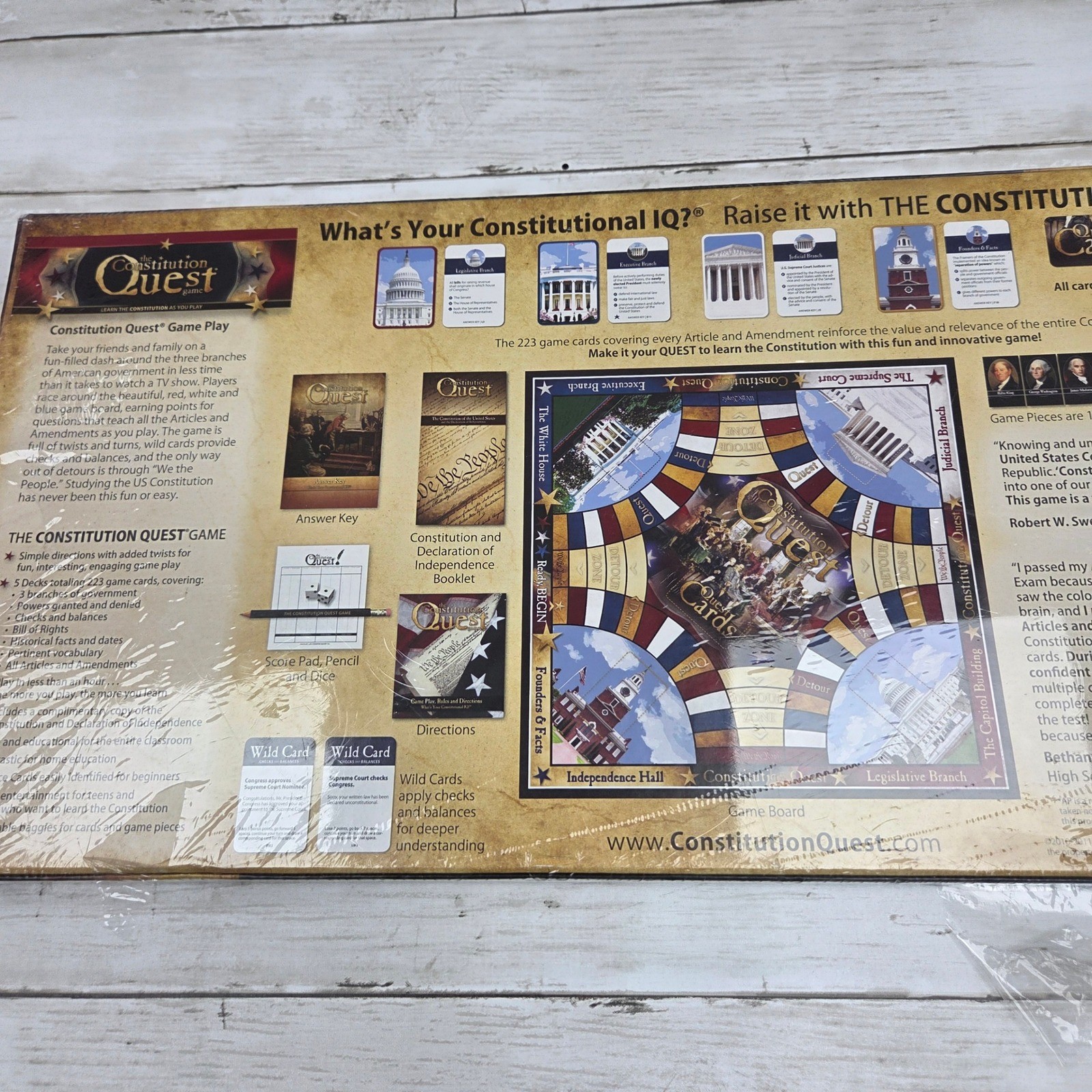 Cognitive Square The Constitution Quest Game Board Game New