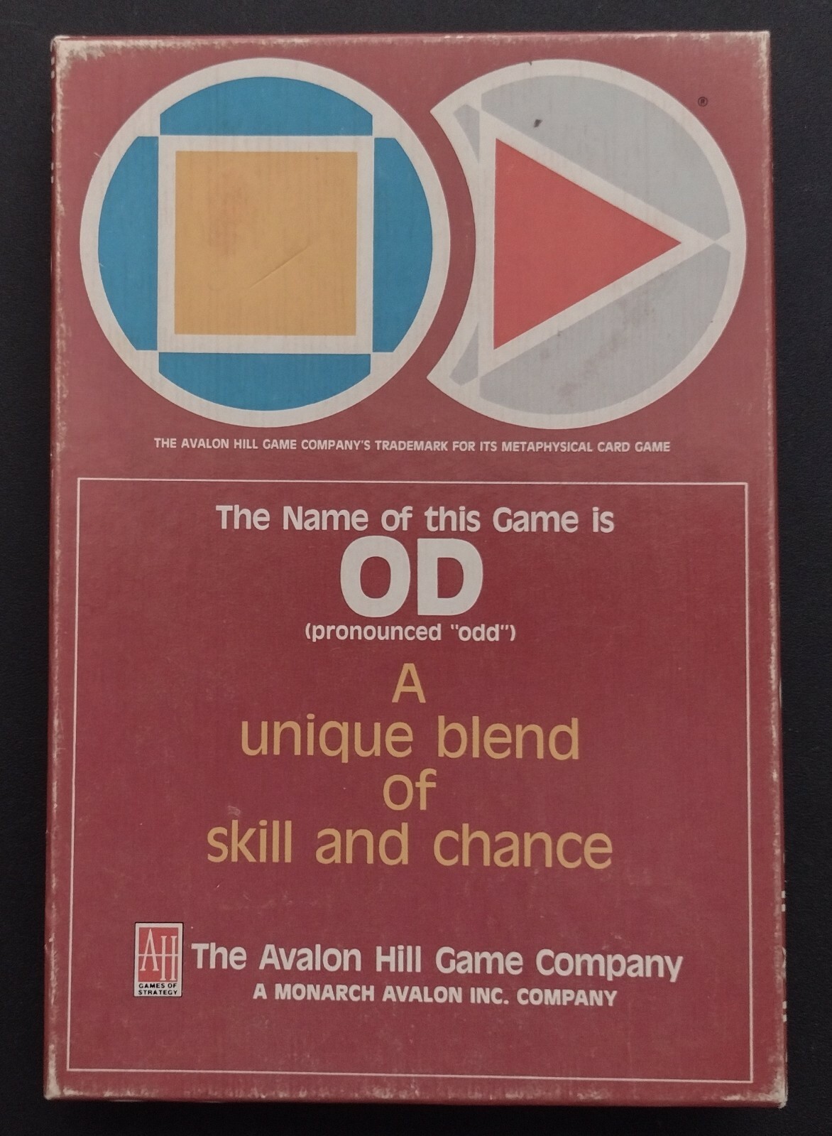 OD Game 1985 The Avalon Hill Game Company A Unique Blend of Skill and Chance