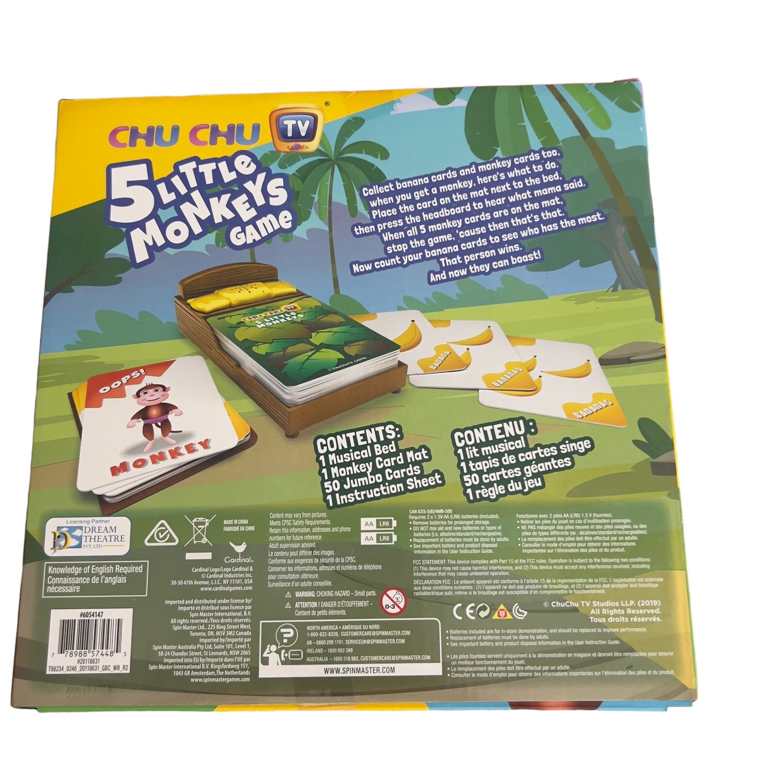Spin Master Cardinal Chu Chu TV 5 Little Monkeys Game Jumping On The Bed Musical