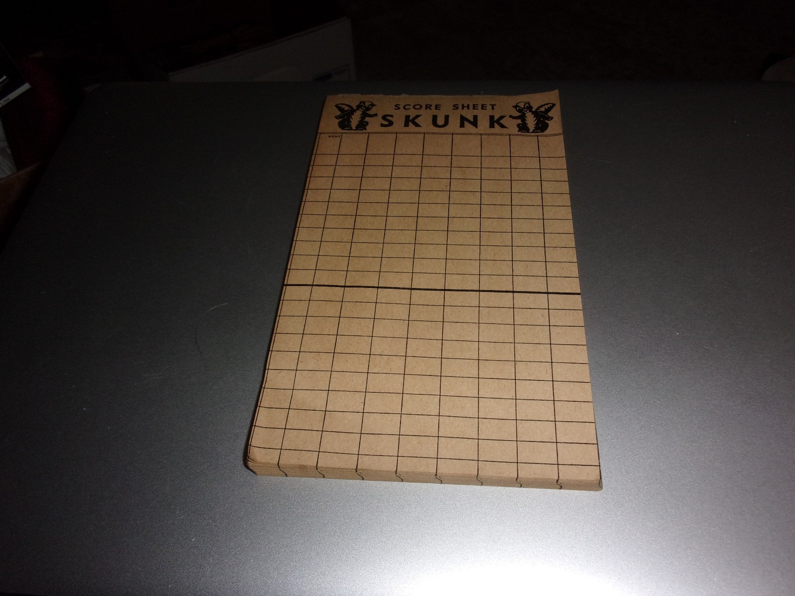 1953 Vintage SKUNK Game Scorepad. No Cardboard backing. 1/4″ Thick of pages.
