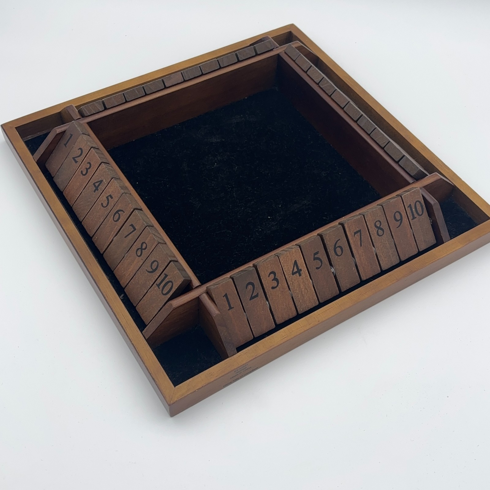 Hey Play 4-Player Wooden Shut the Box Dice Game 10-Number Tiles
