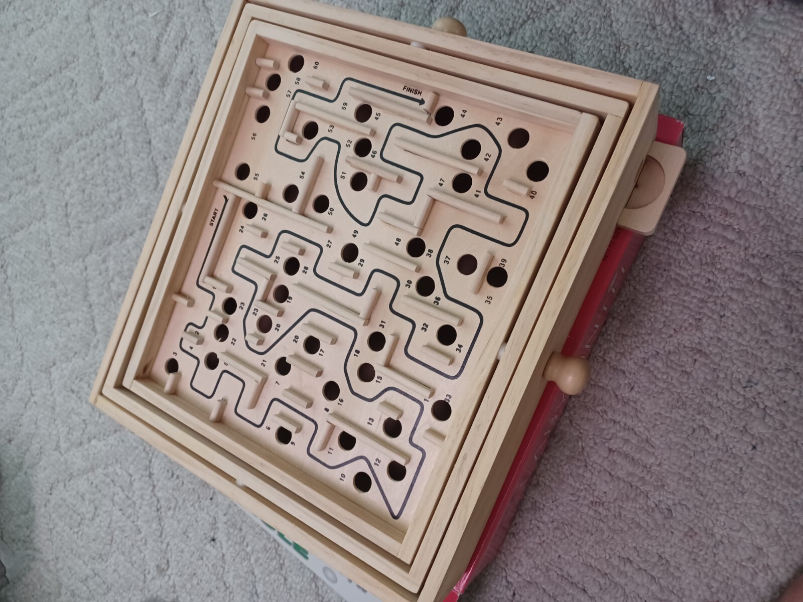 Sterling Games 60 Hole Wooden Labyrinth Game Complete