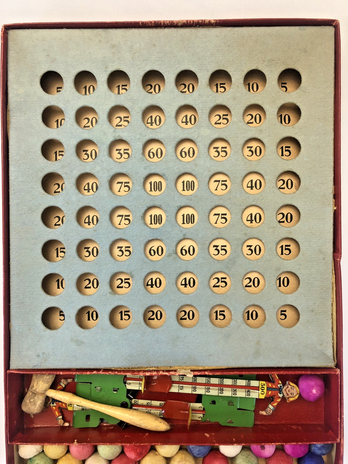 Rare Saml. Gabriel Sons & Co. Board Game Try Your Strength NY- Germany Complete