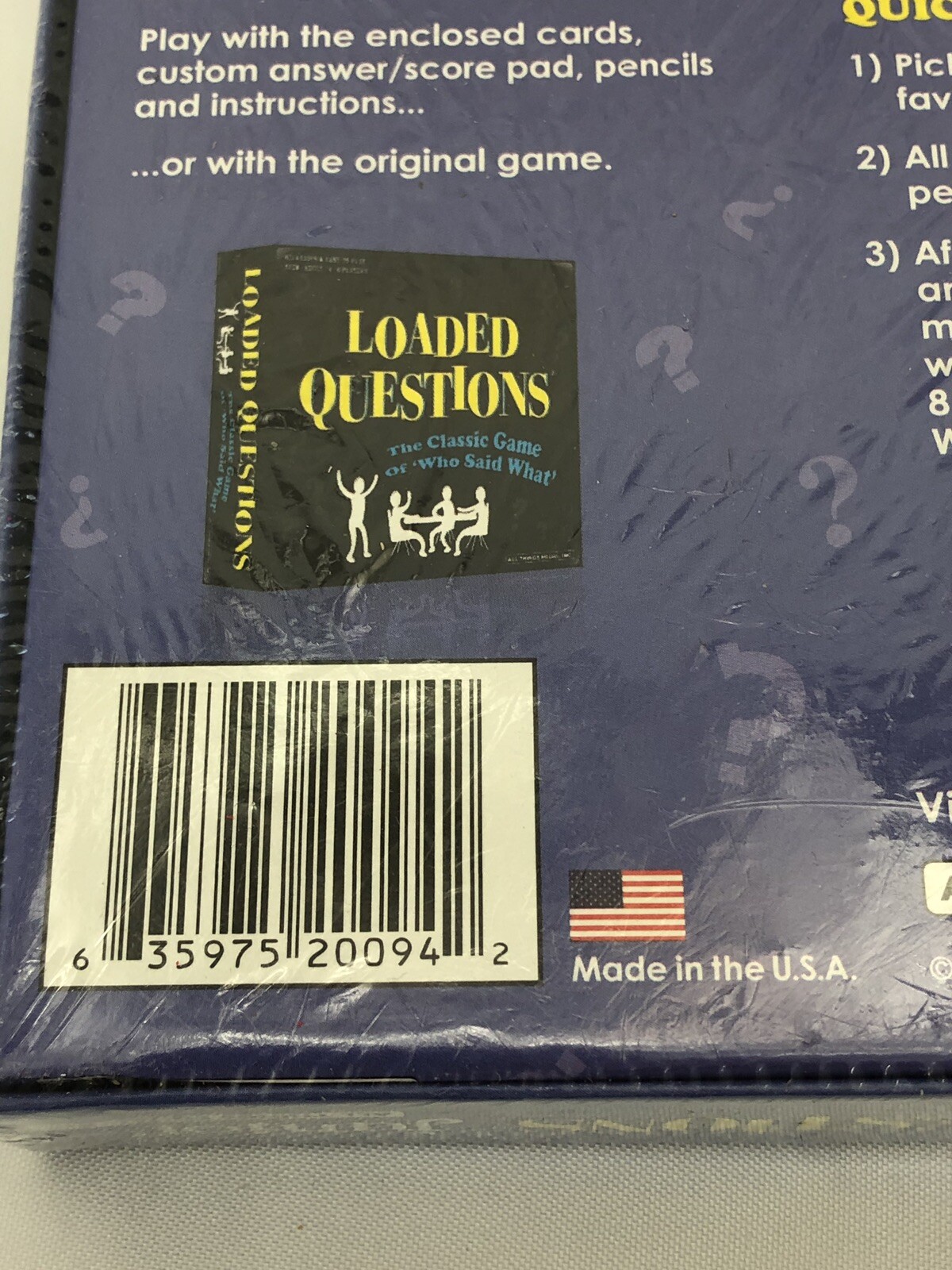 Loaded Questions Junior Card Game Blue No Board Who Said What NEW