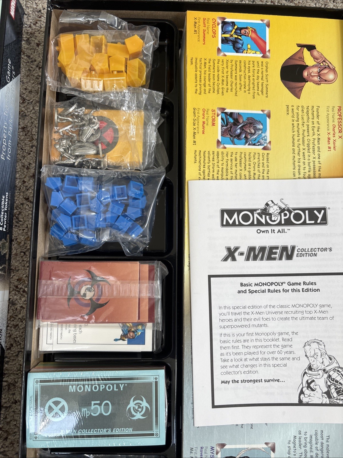 Monopoly X-Men Collector’s Edition Board Game 2000 Hasbro