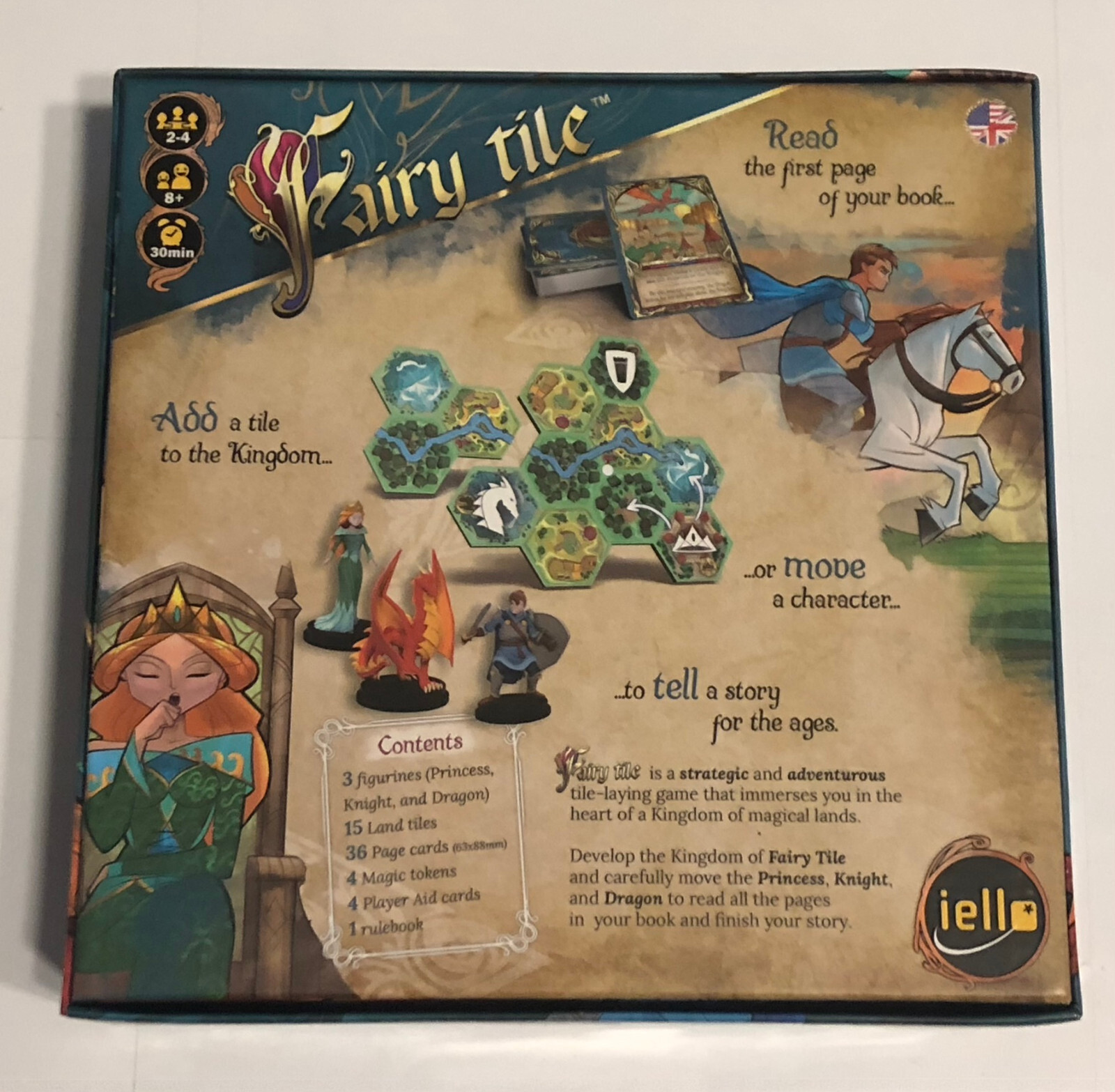 Fairy Tile Tale Board Game Storytelling Family Iello 8+ COMPLETE Looks NEW