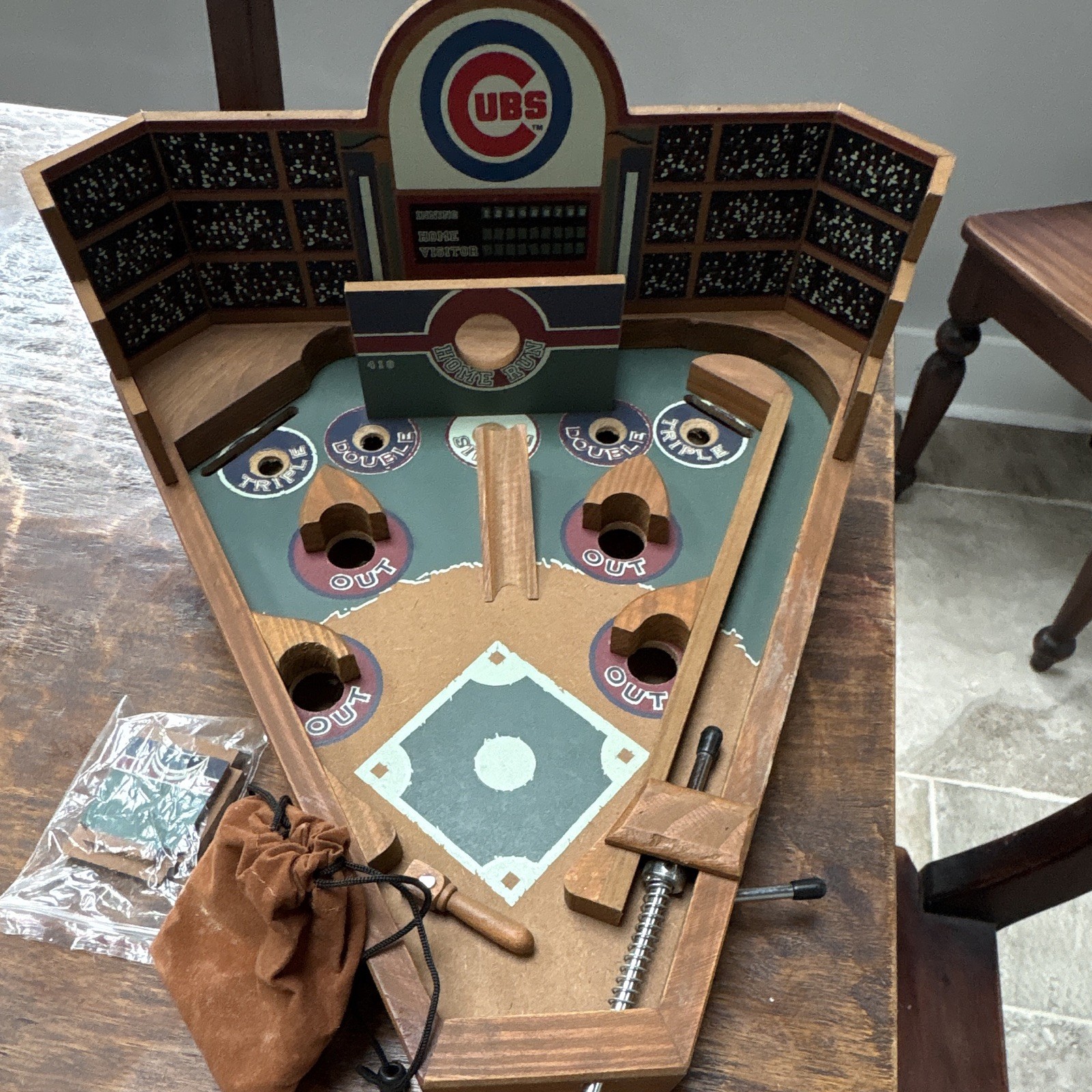 Front Porch Classics Original Circa Baseball Wooden Pinball-Style Game Cubs