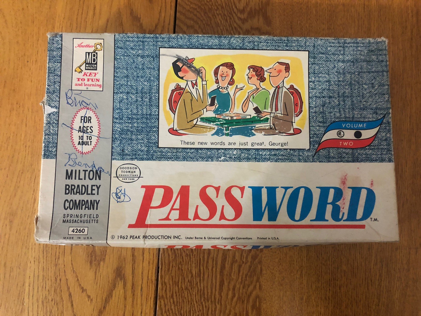 VINTAGE 1962 PASSWORD VOLUME 2 MILTON BRADLEY GAME #4260 USA MADE