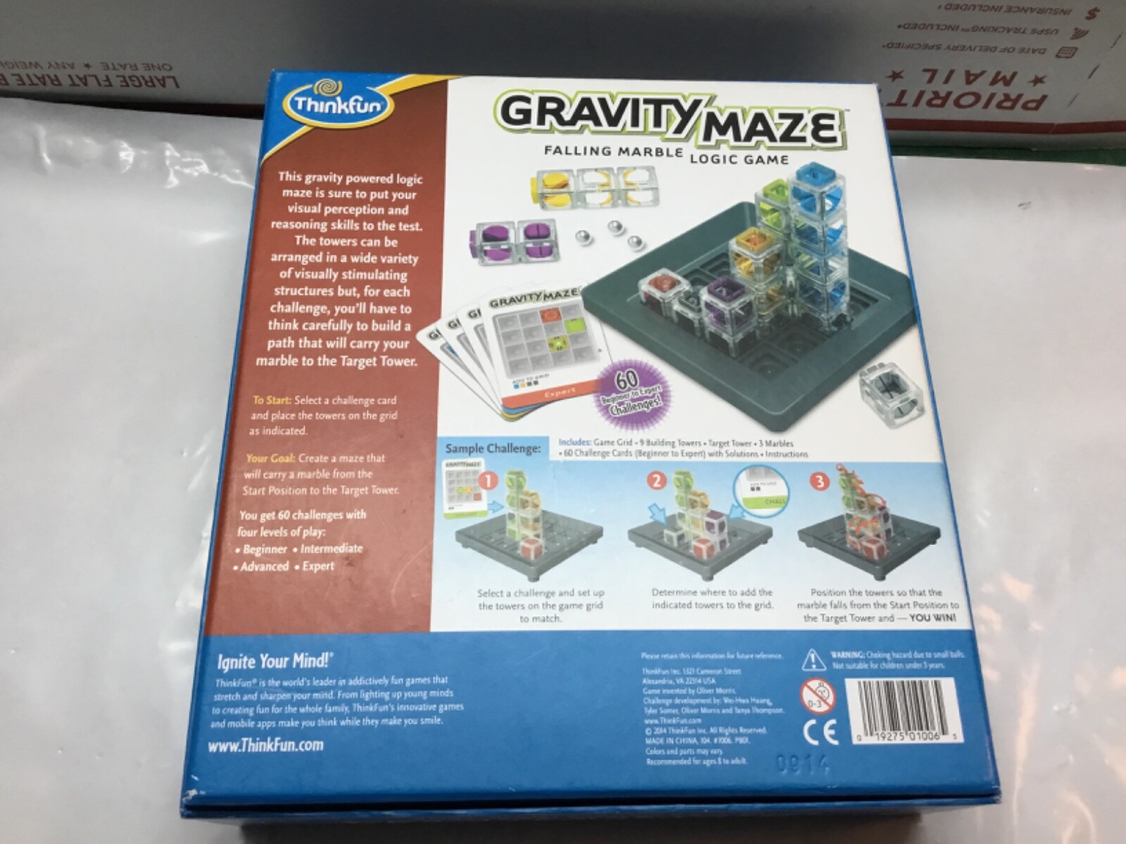 ThinkFun Gravity Maze Falling Marble Logic Game complete open box educational