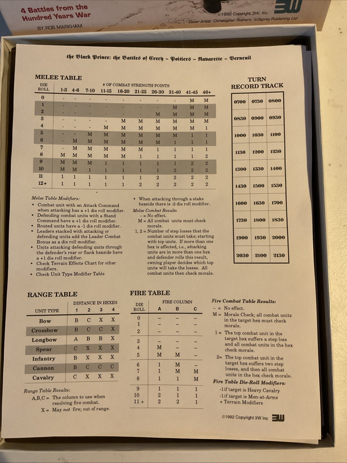 3W 1992: The Black Prince – 4 Battles from the Hundred Years War (UNPUNCHED)