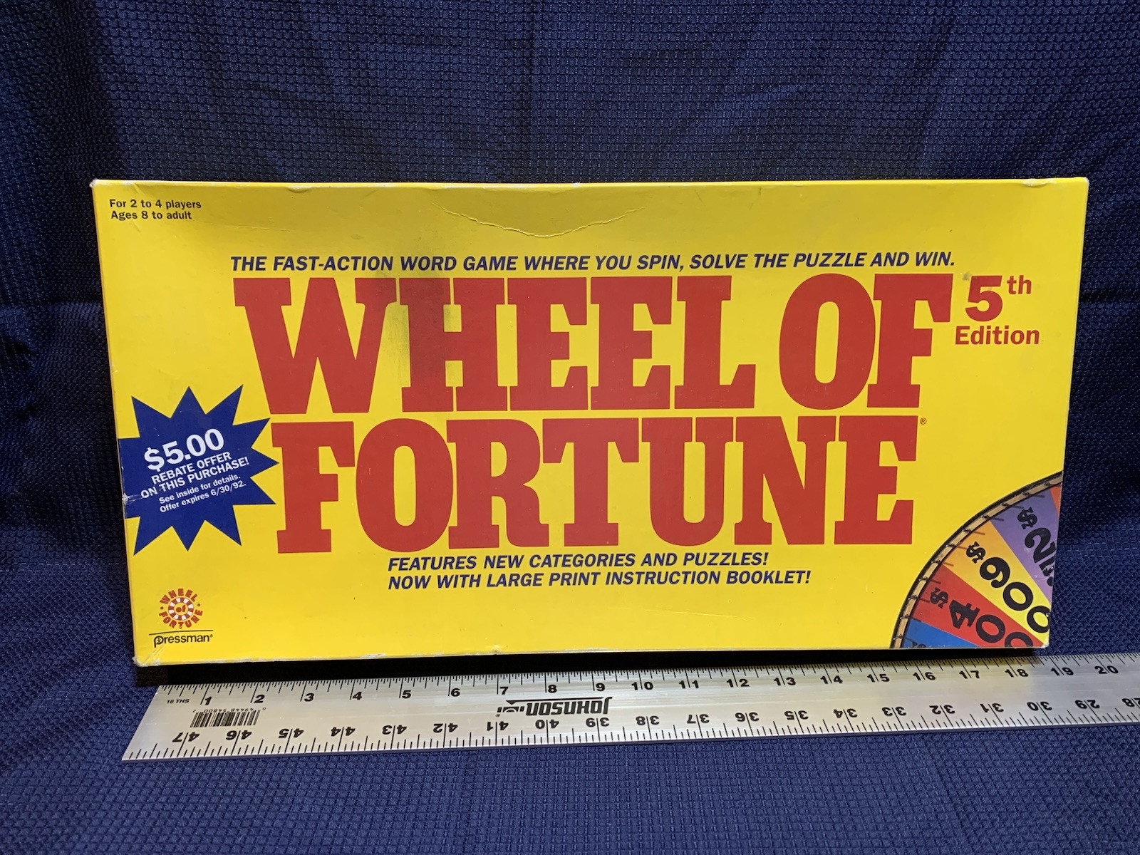 Vintage – 91 – Wheel Of Fortune Board Game 5th Edition Pressman – Free Shipping