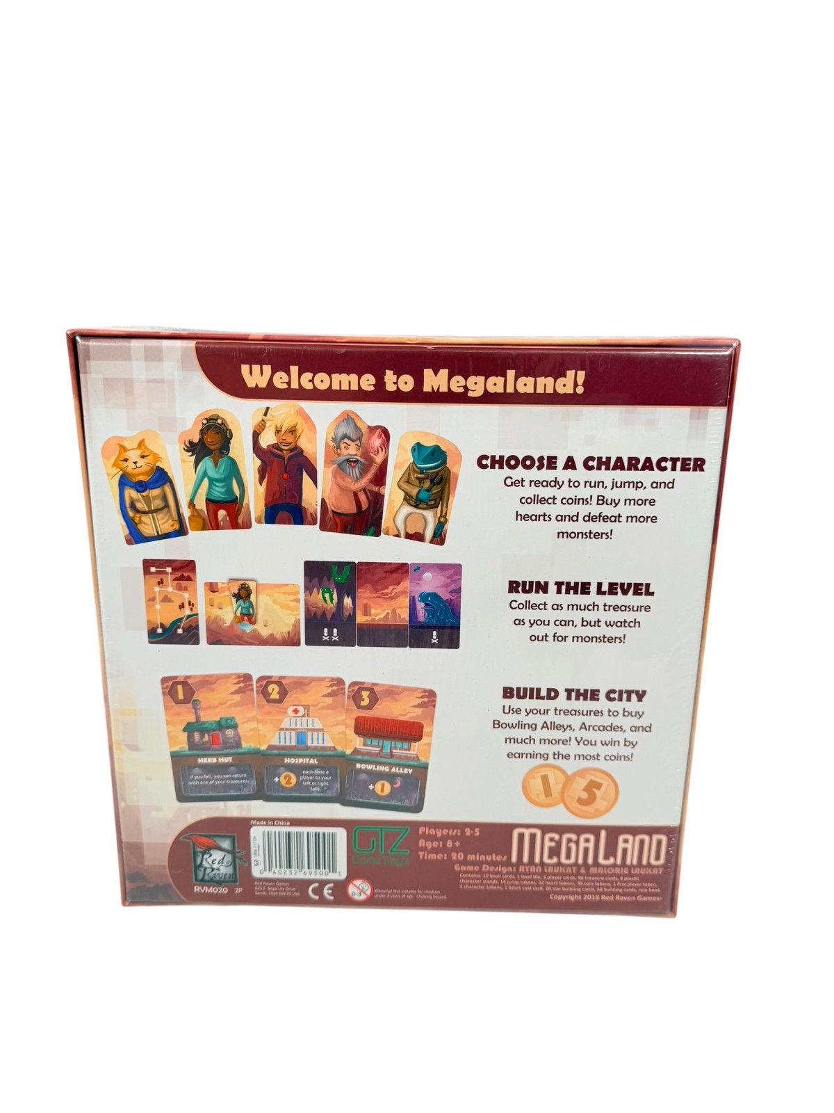 Megaland Board Game Red Raven Games Ryan Laukat 2018 NEW Factory Sealed Strategy