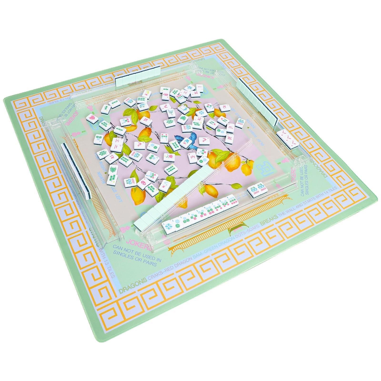 Printed American Learning Mahjong Mat (33âx33â), Anti-slip, Noise-reducing,