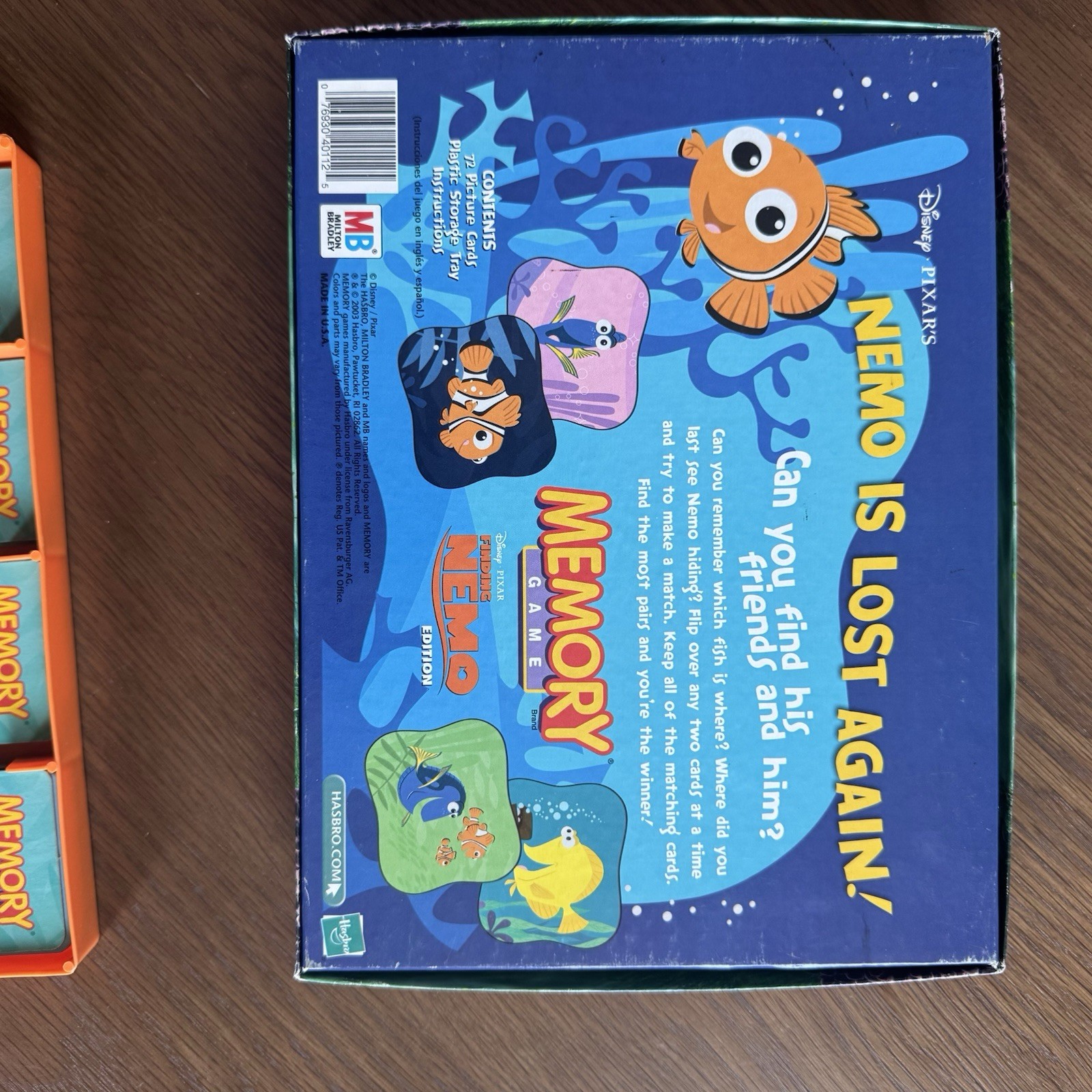 Finding Nemo Memory Game 71/72 Cards 2003 Milton Bradley vintage Vtg